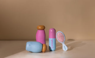 Bath Time Trio: nourishing baby wash shampoo, soothing baby lotion, kids leave-In conditioner, detangled spray. Plus free brush.