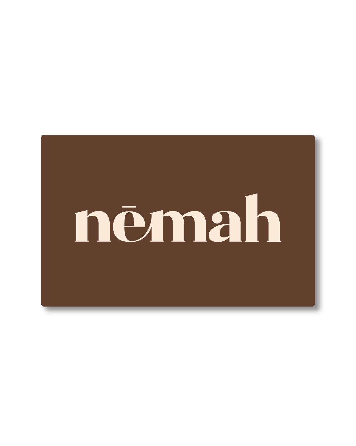 Nemah logo on a brown background